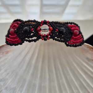Bracelet talisman macramé L'Aube Ecarlate - Alchymia Elyanna