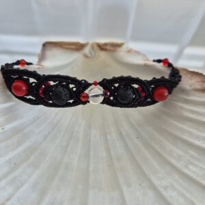 Bracelet talisman macramé Totem Rouge - Alchymia Elyanna