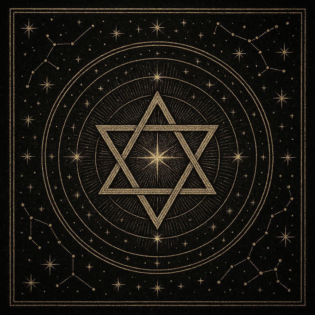Symbole de l'Étoile dorée représentant la guidance, l'espérance et la lumière intérieure dans le Grimoire d'Alchymia Elyanna