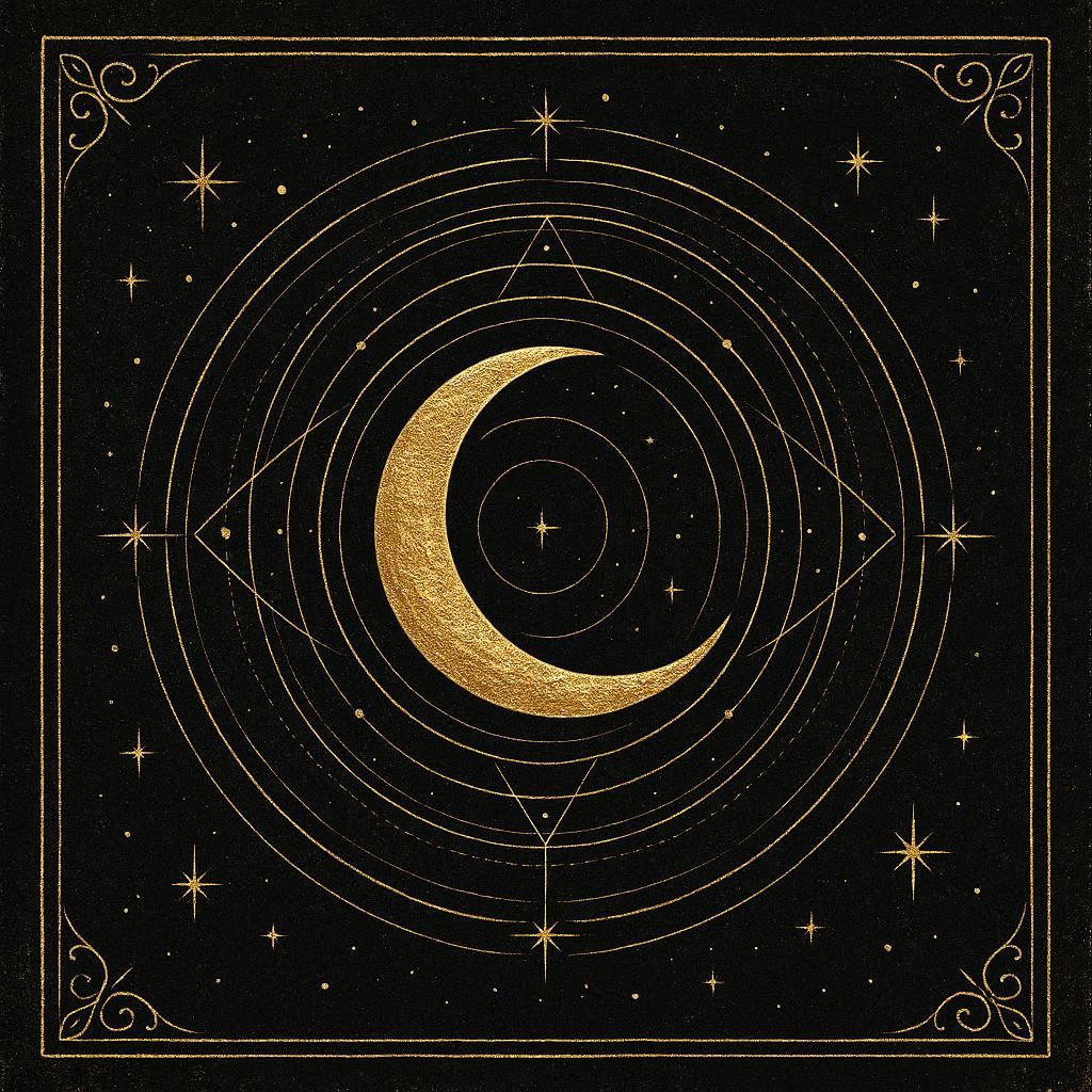 Symbole de La Lune représentant les cycles, l'intuition et la transformation dans le Grimoire d'Alchymia Elyanna.