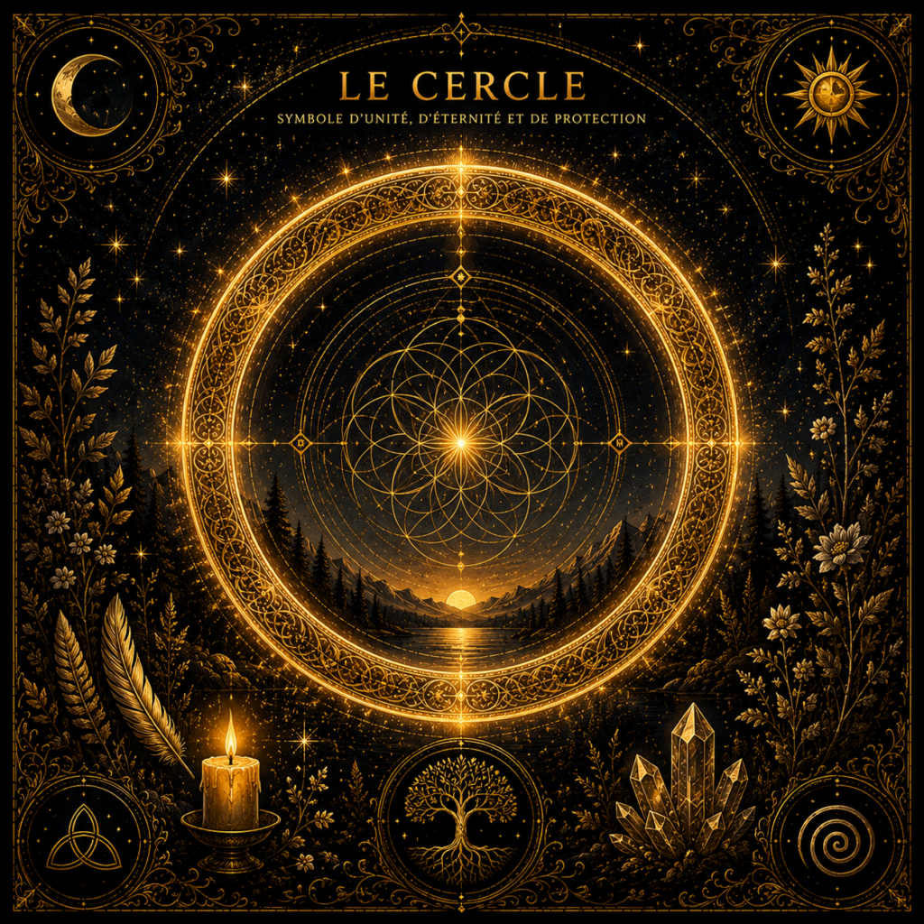 Illustration symbolique du Cercle, archétype d'unité, d'éternité, de protection et des cycles de la vie.